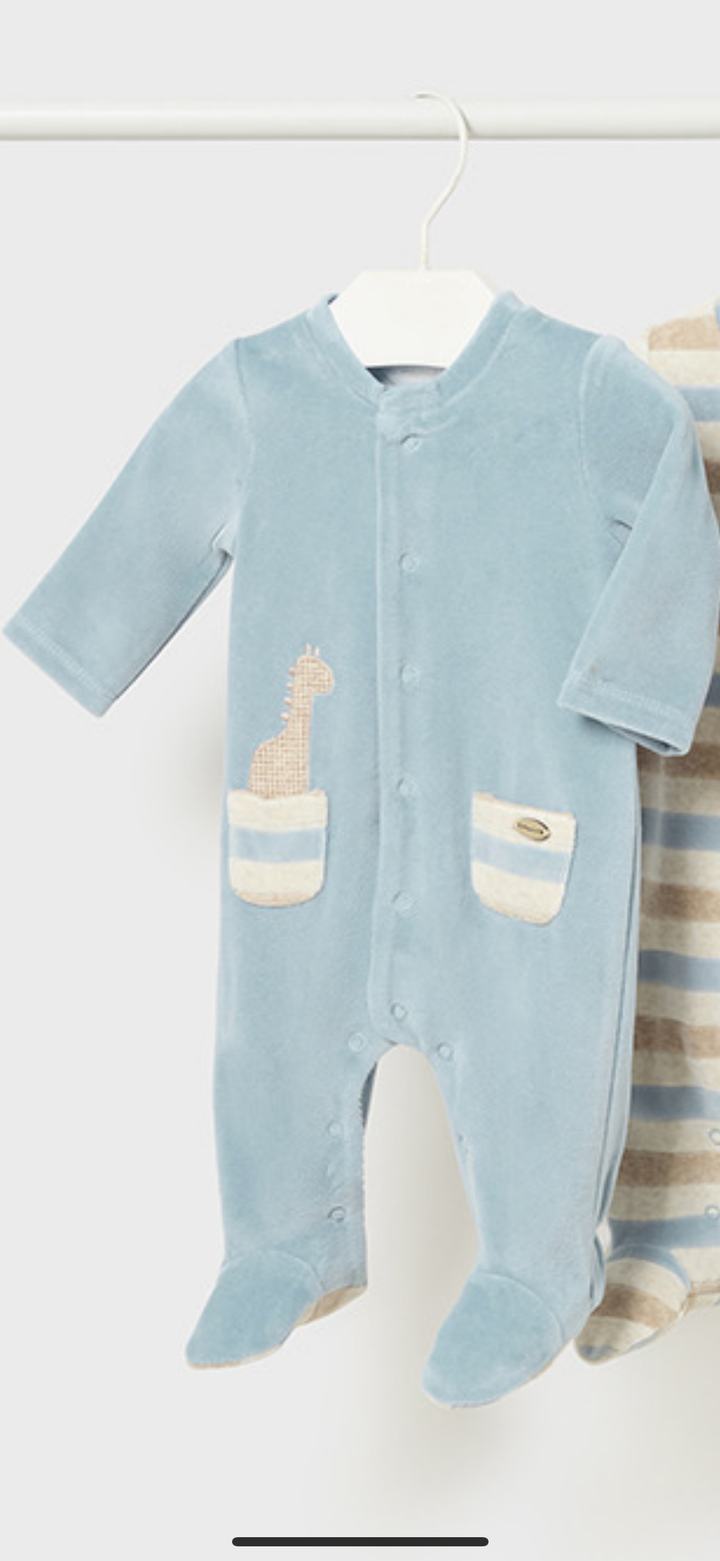 Mayoral Velour Giraffe Babygrow