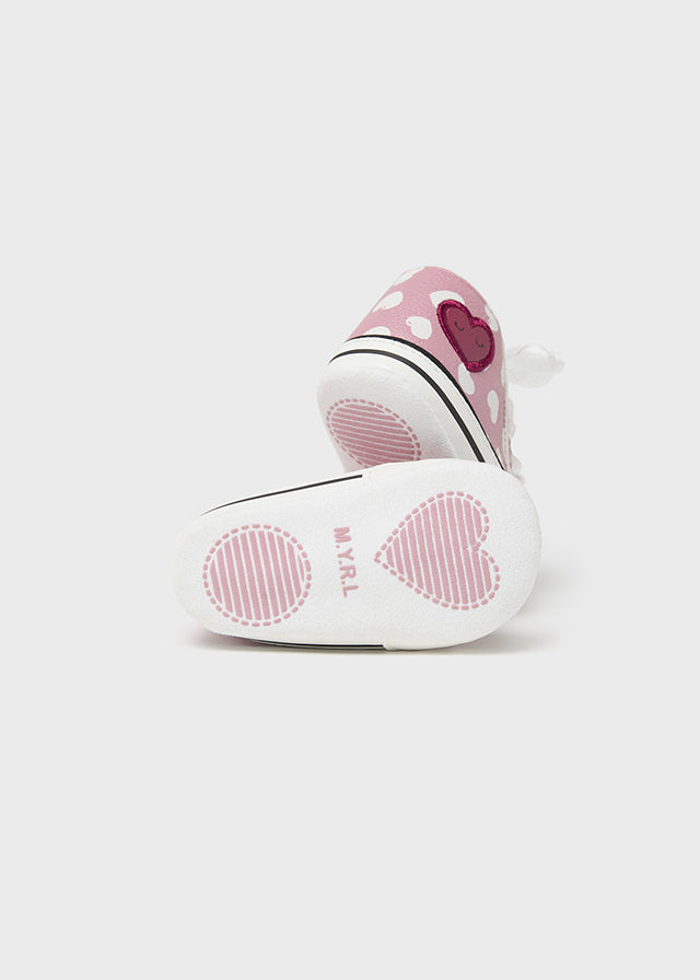 Mayoral Pink Love heart dotted shoes