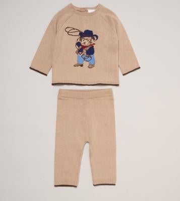 Beige Cowboy Jumper & Trouser Set