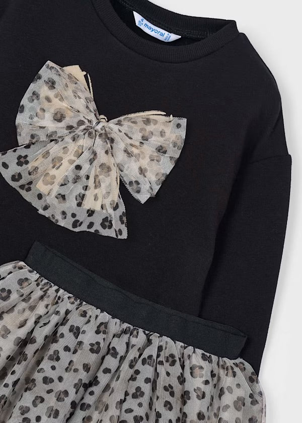 Mayoral Black Bow Jumper & Tulle Skirt Set