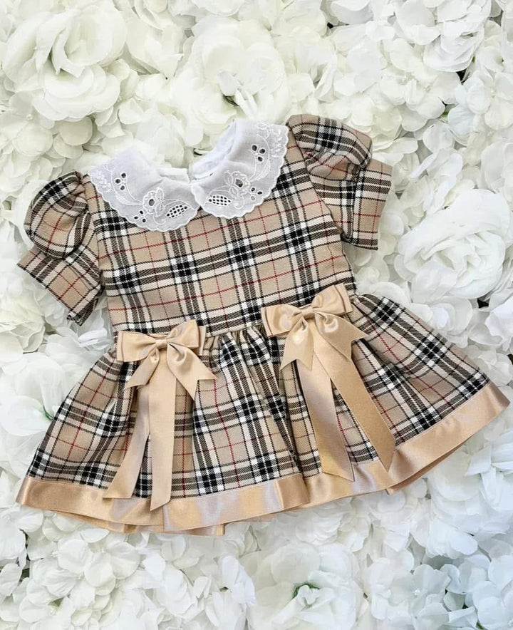 Beige Tartan Dress