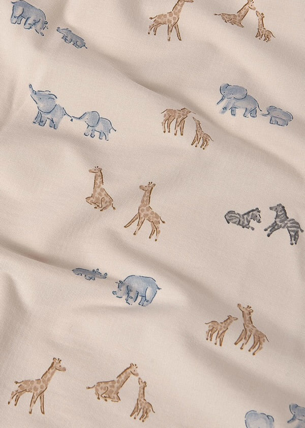 Mayoral Blue Safari Print Baby Blanket