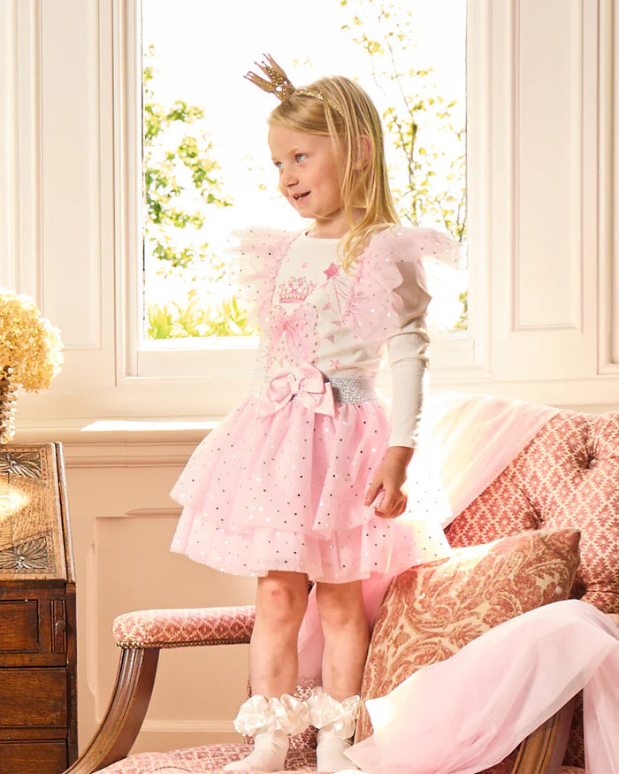 Caramelo Pink Fairy Wing & Crown Skirt Set