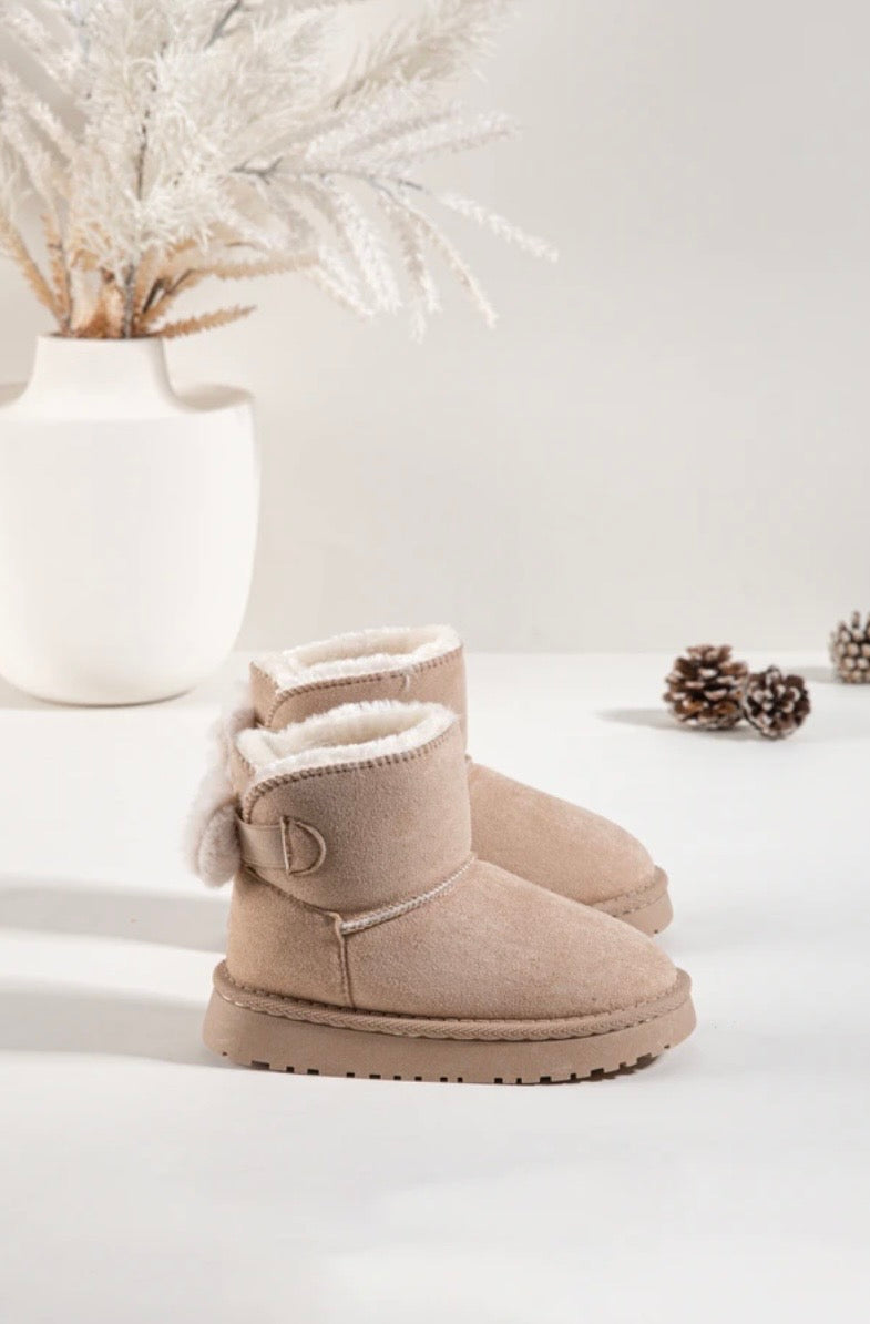 Beige Bow Boot