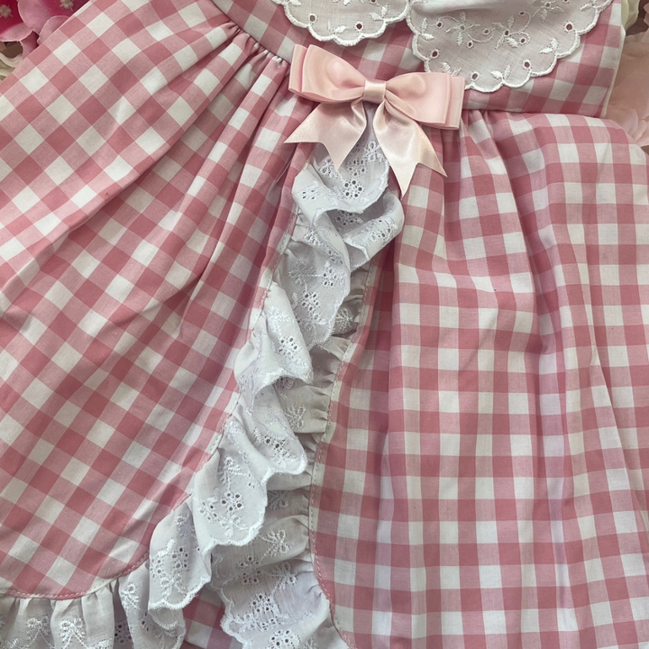 Pink Gingham Frill Dress & Bloomers