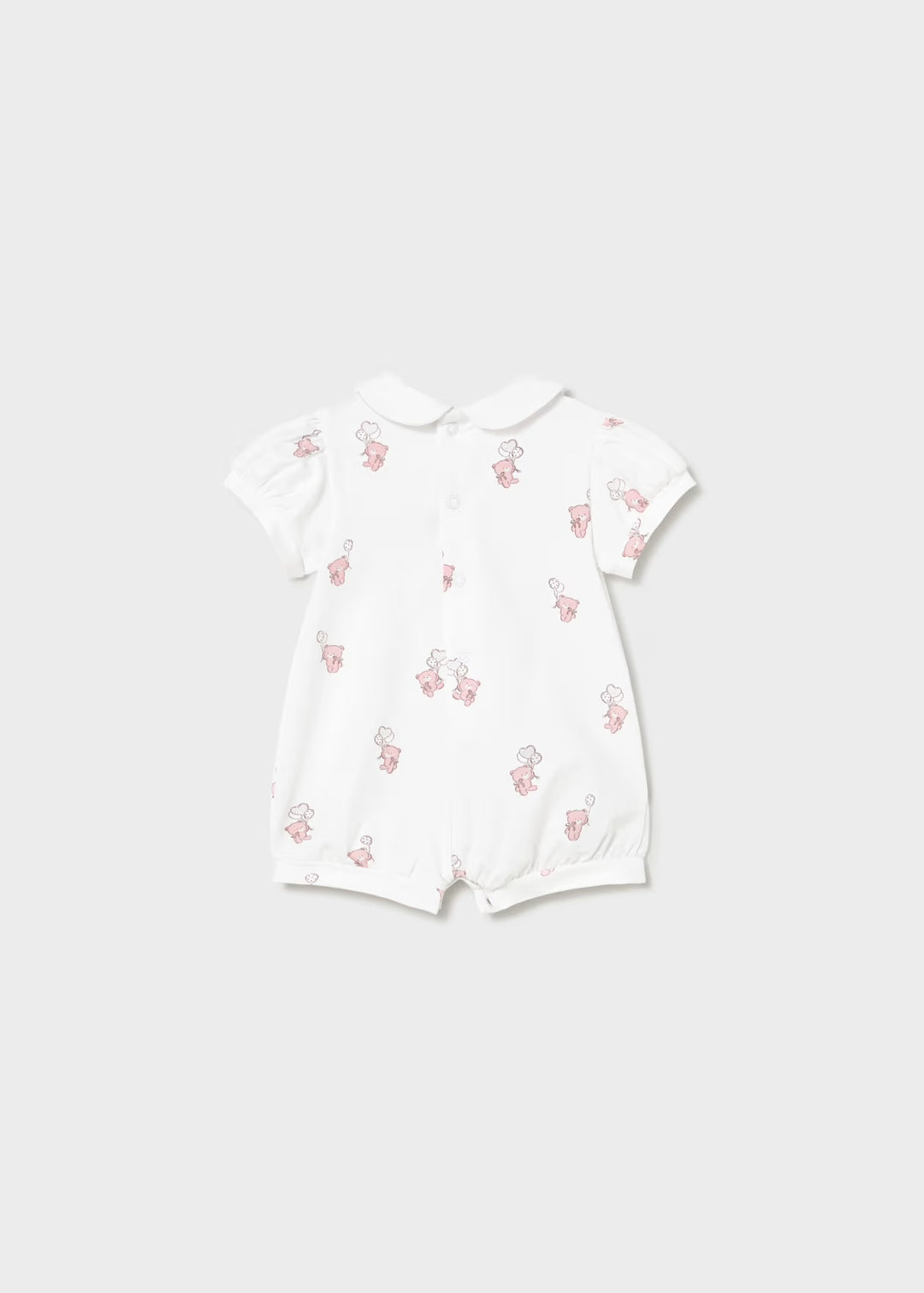 Mayoral White Pink Teddy Romper