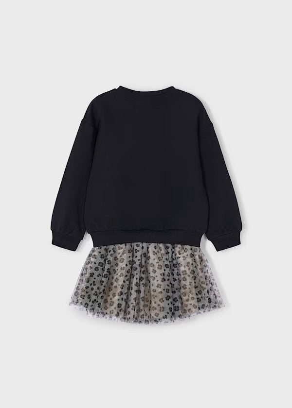 Mayoral Black Bow Jumper & Tulle Skirt Set