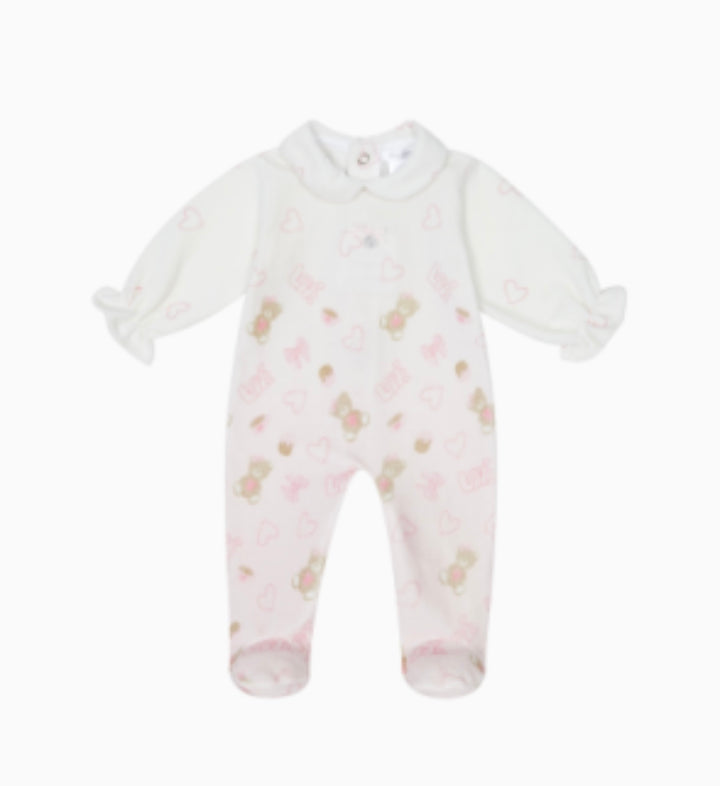 Deolinda Pink Love Teddy Babygrow