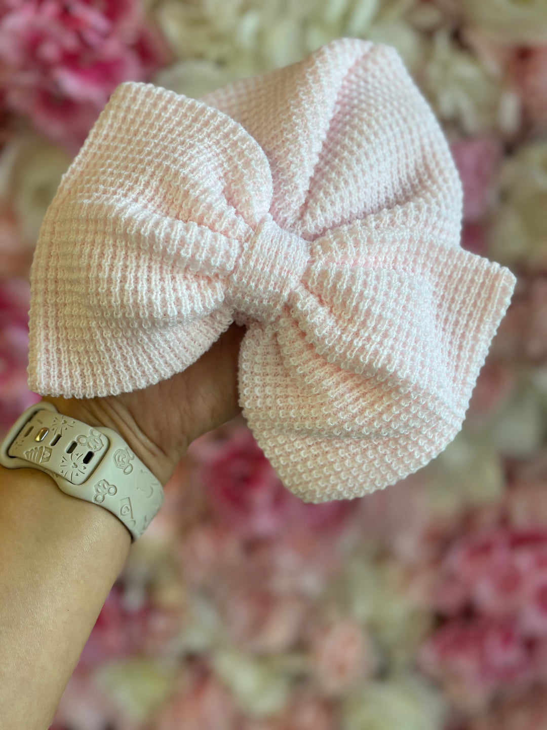 Waffle Knitted Bow Turban Hat