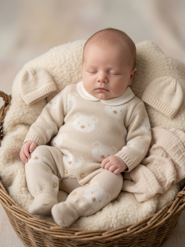 Pex Beige Teddy Babygrow