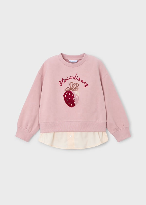 Mayoral Pink Strawberry Sweatshirt