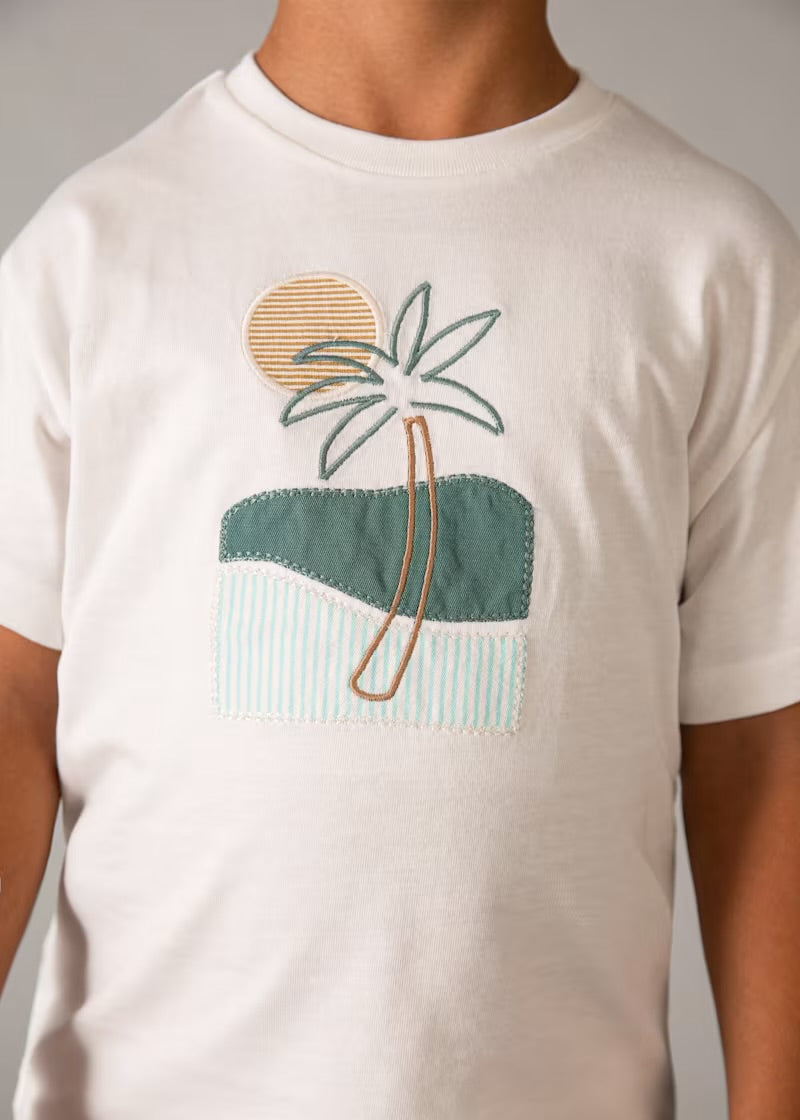 Mayoral Bermuda Palm Tree Shorts Set
