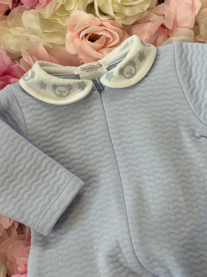 Deolinda Baby Blue Bear Babygrow