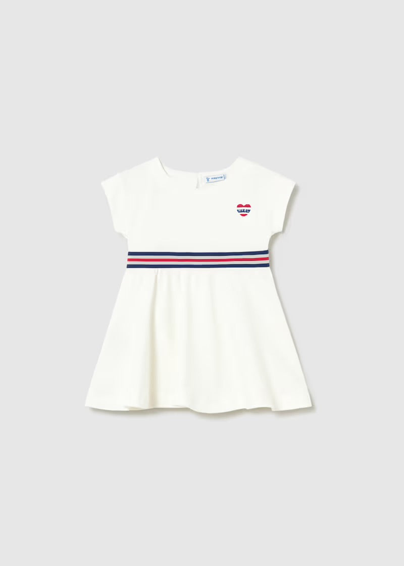 Mayoral Cream Stripe Dress