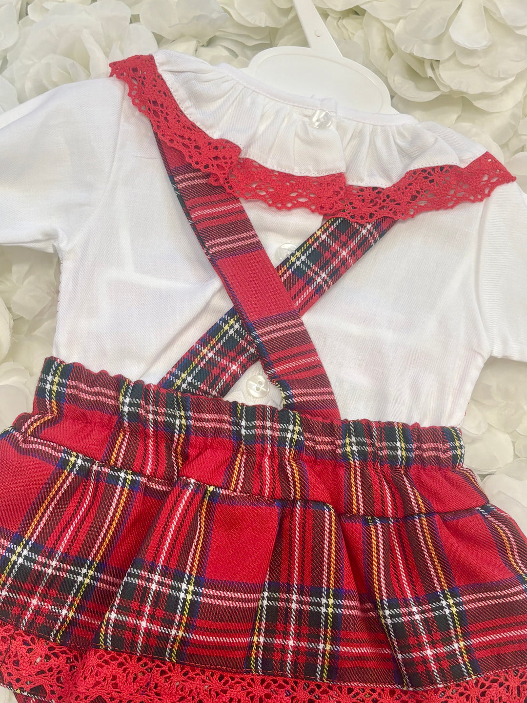 Red Tartan Romper Dress