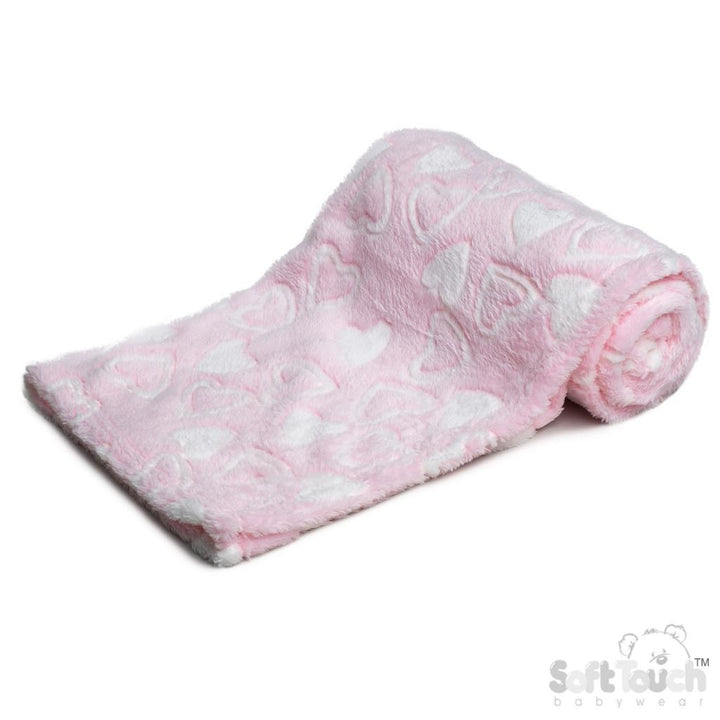 Pink Love Heart Blanket