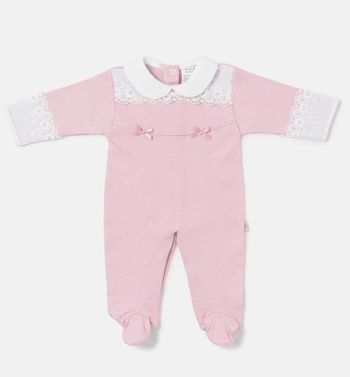 Dusty Pink Bow Babygrow