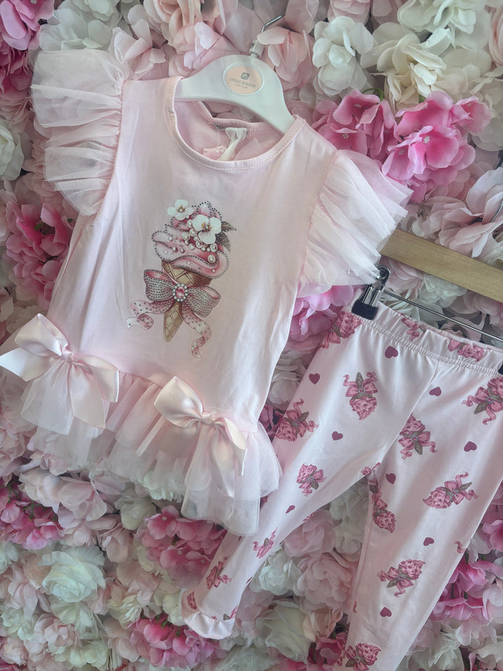 Pink Ice Cream Legging Set