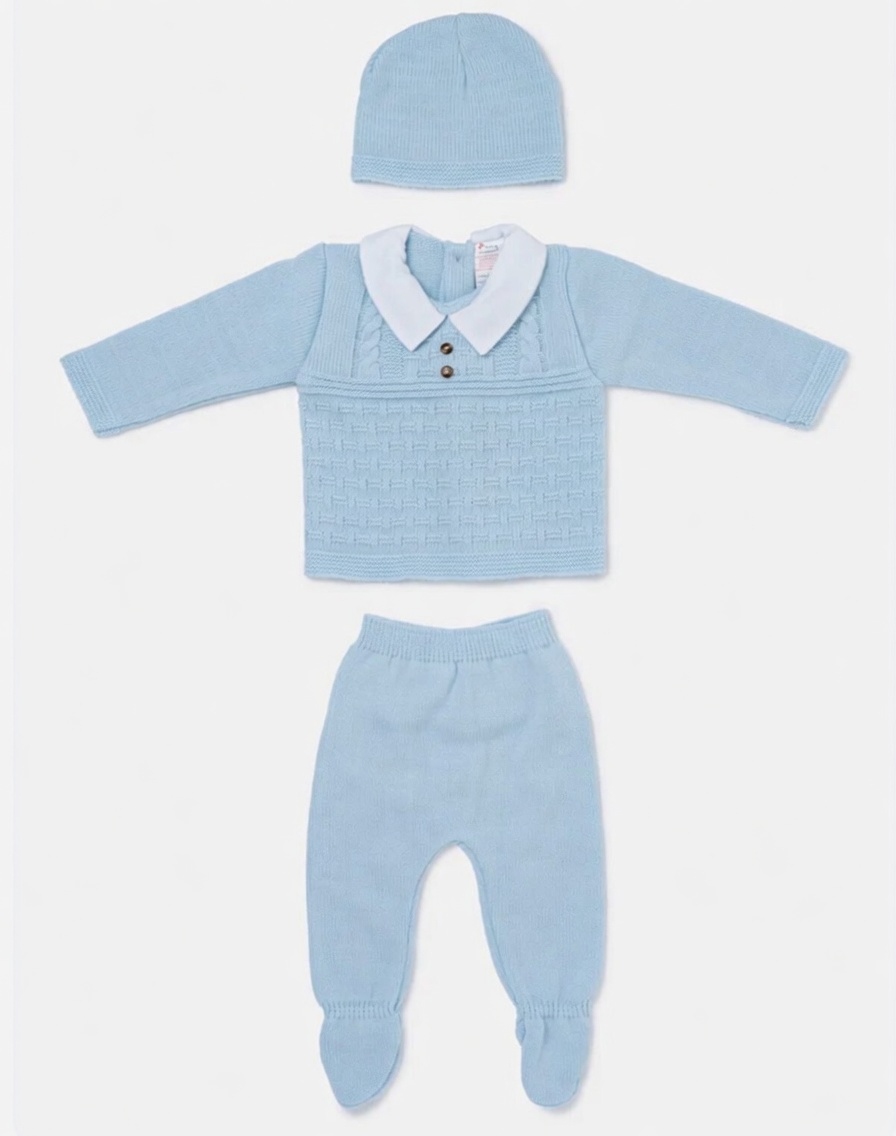 Baby Blue Knit 3 Piece Set