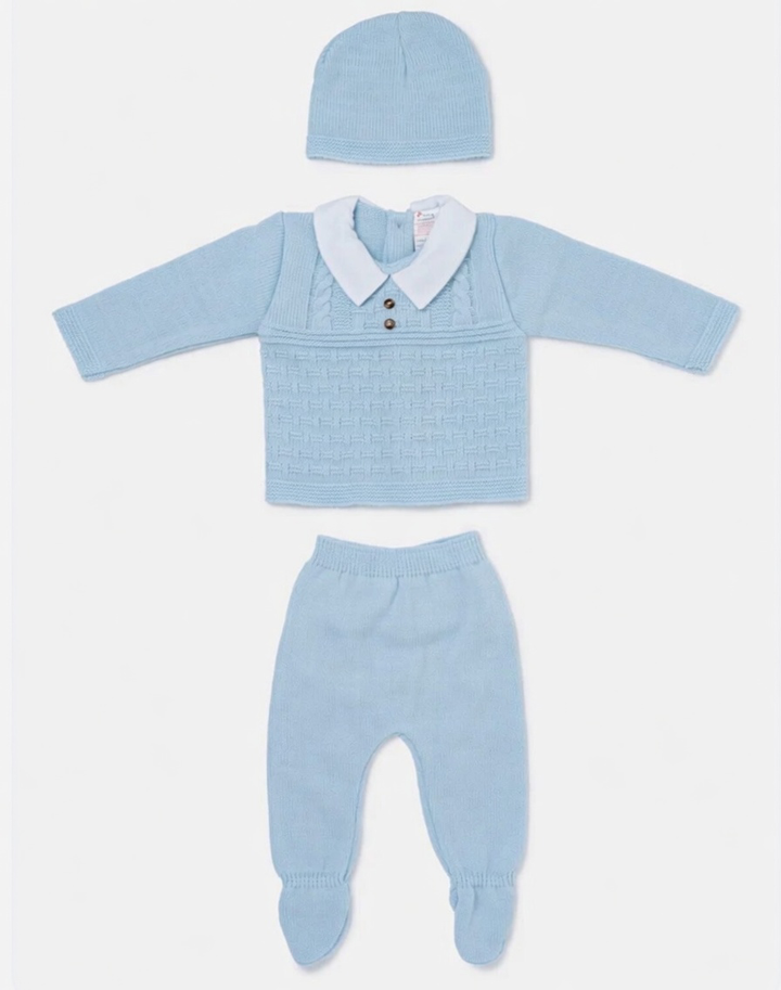 Baby Blue Knit 3 Piece Set