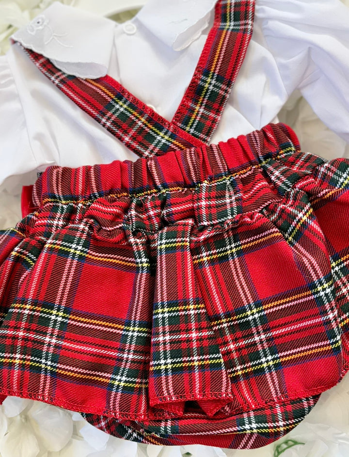 Red Tartan Romper Dress