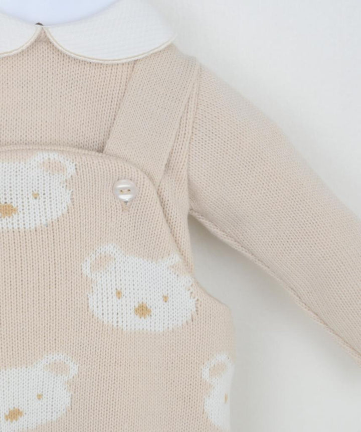 Pex Beige Teddy Dungarees