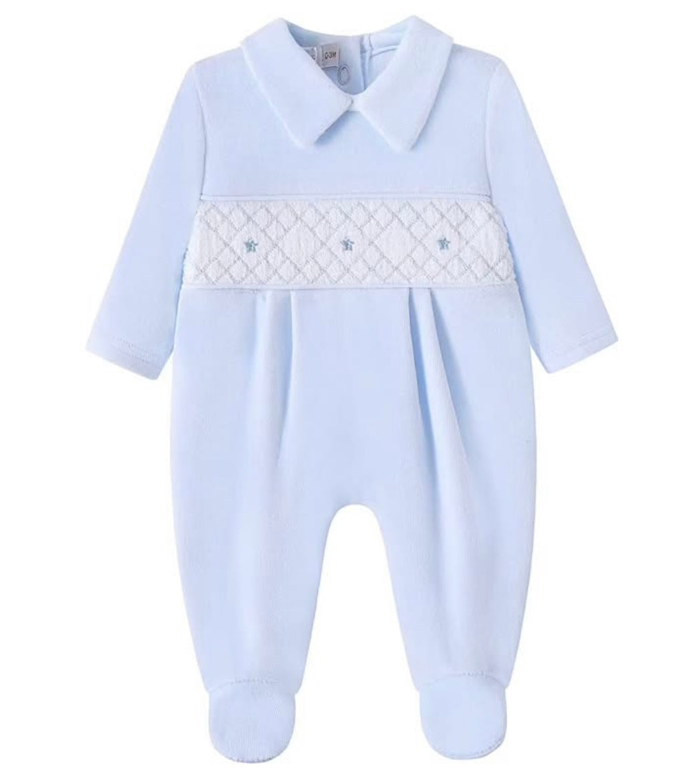 Blue Star Smocked Babygrow
