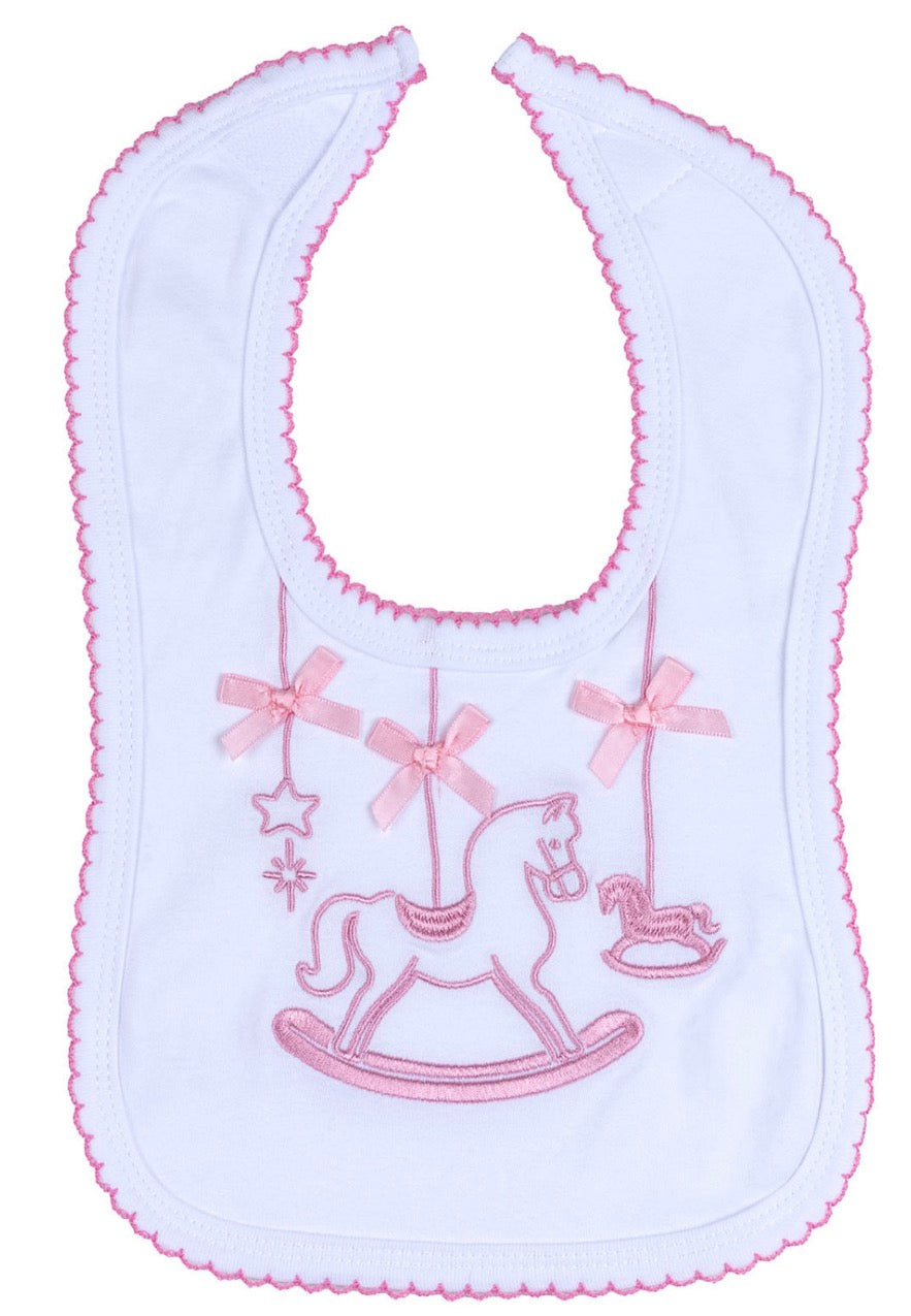 Pink Rocking Horse Bib