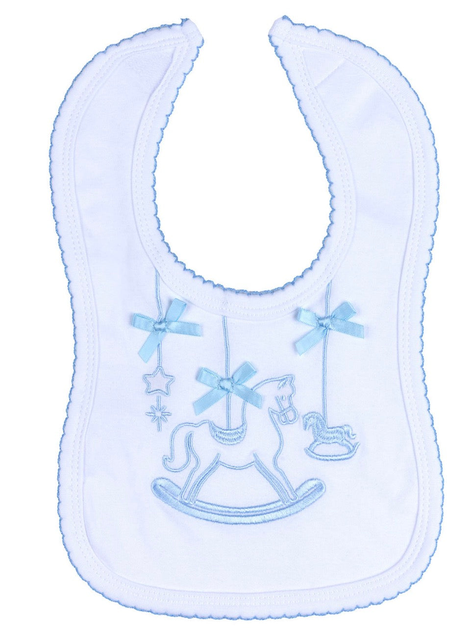 Blue Rocking Horse Bib