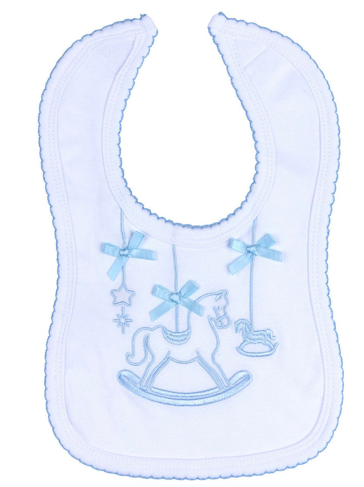 Blue Rocking Horse Bib