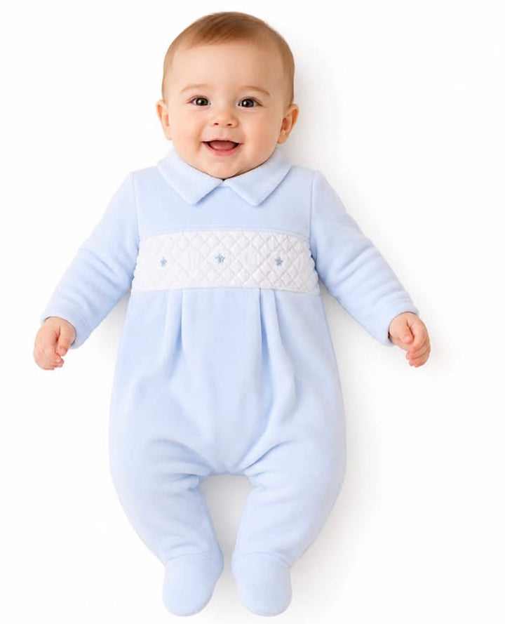 Blue Star Smocked Babygrow