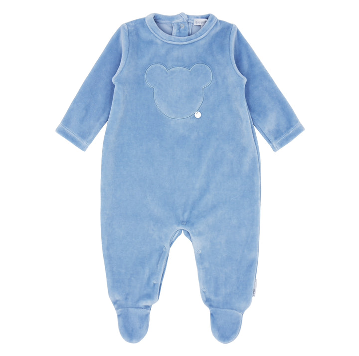 Powder Blue Velour Teddy All In One