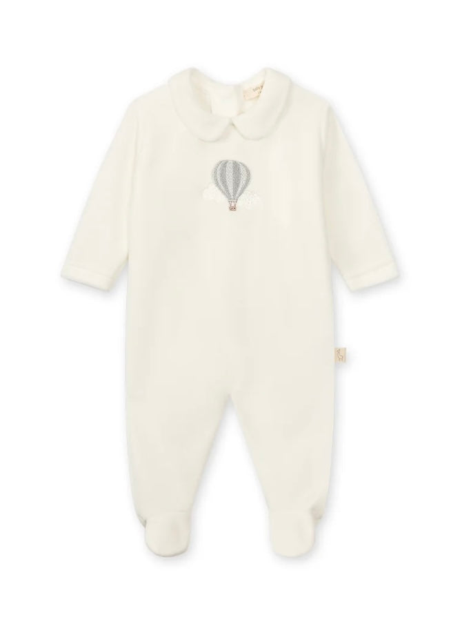 Baby Gi Ivory Velour Air Balloon Babygrow