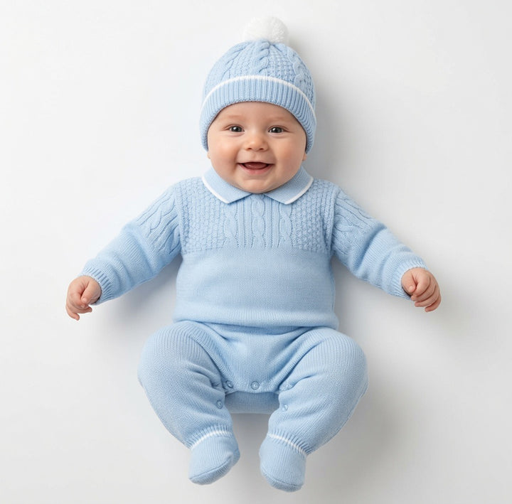 Dandelion Blue Babygrow & Hat Set