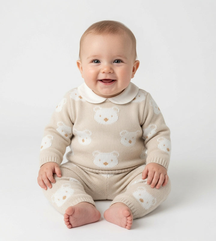 Pex Beige teddy Trouser Set