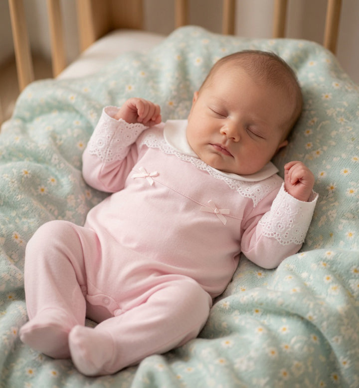 Baby Pink Bow Babygrow