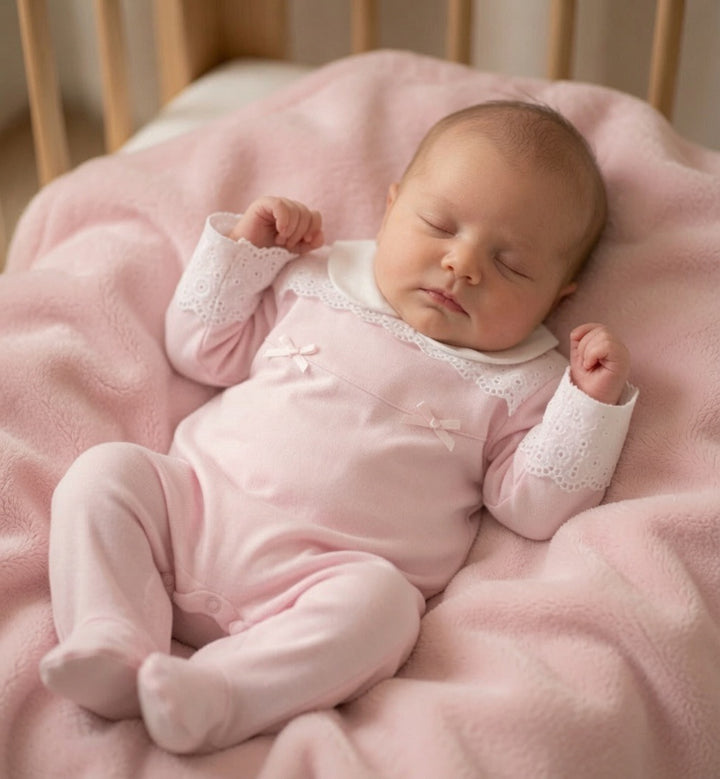 Baby Pink Bow Babygrow