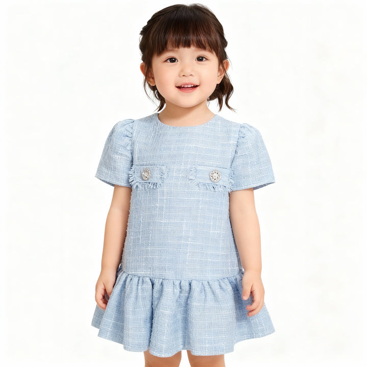 Chic By Deolinda Blue Tweed Dress