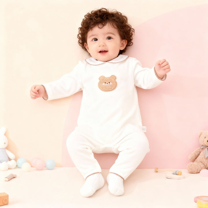 Deolinda Cream Teddy Babygrow