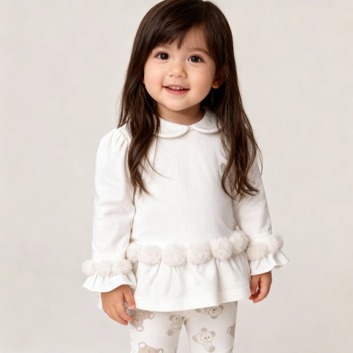 Deolinda Off White Teddy Legging Set