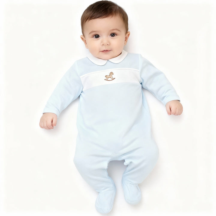 Baby Gi Blue Rocking Horse Babygrow