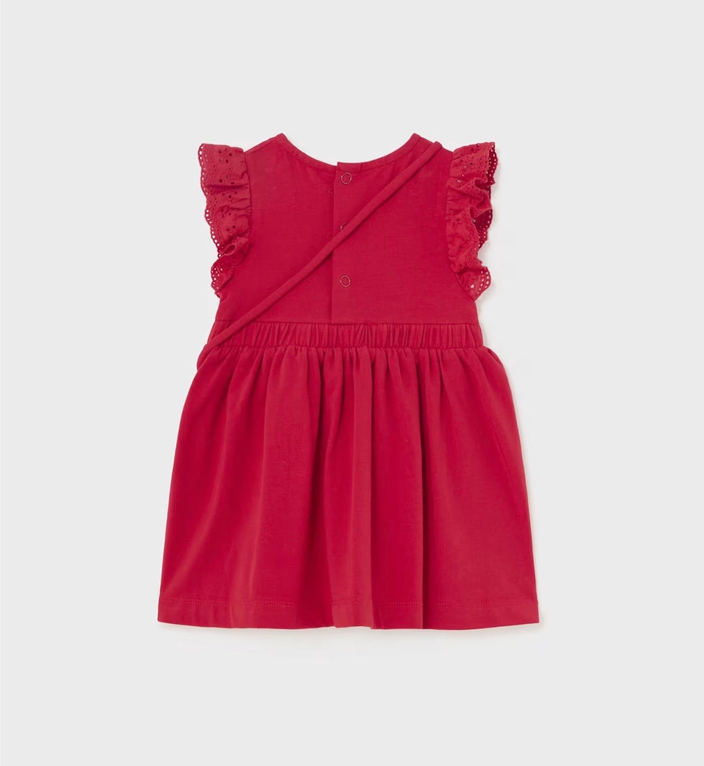 Mayoral Red Daisy Dress With Bag