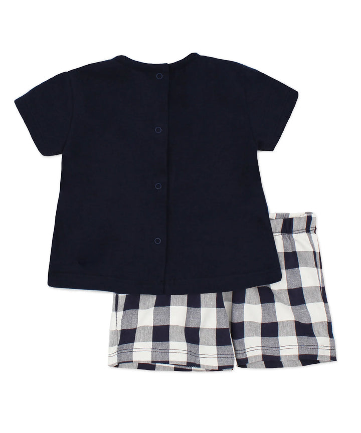 Rapife Navy Check Two Piece Set