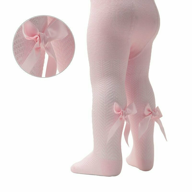 Pink Tights With Bow Detail