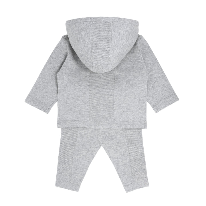 Blues Baby Grey Marl Ribbed Fine Knitted 2 piece Tracksuit Set