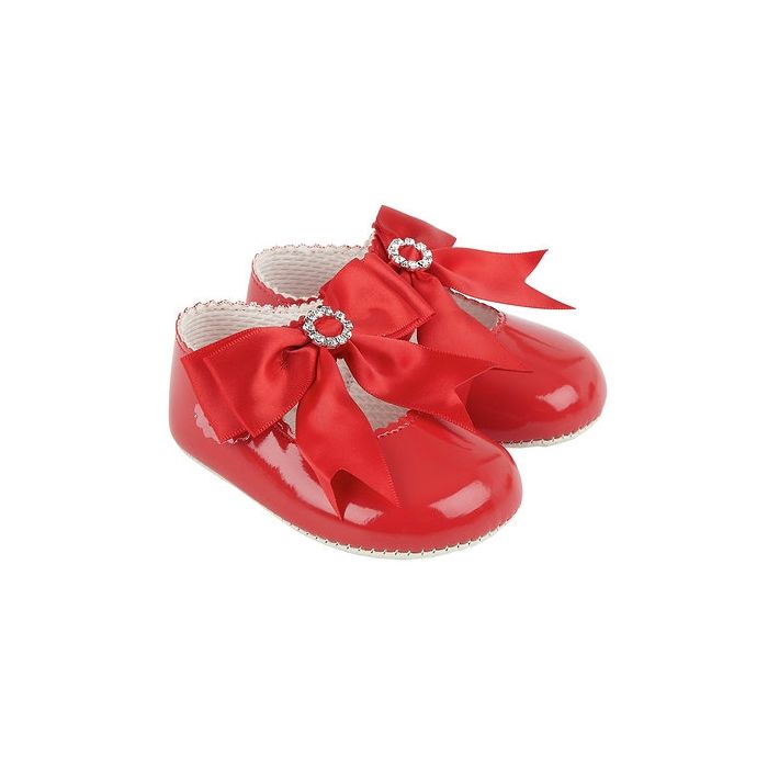 Red diamante baby girl shoes