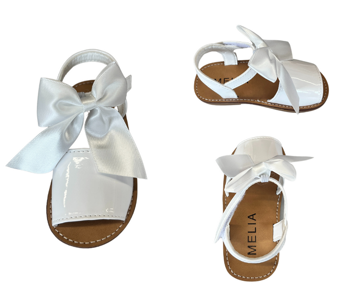 White Martina Bow Sandal Shoe By Melia