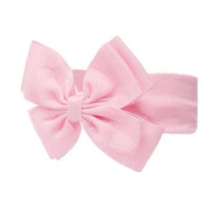 Pink Glitter Bow Headband