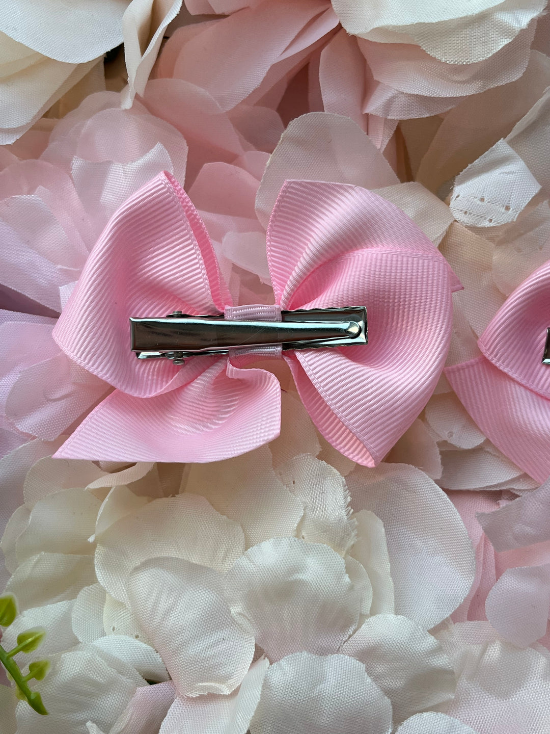 Pink Bow Hair Bow Clips Pair