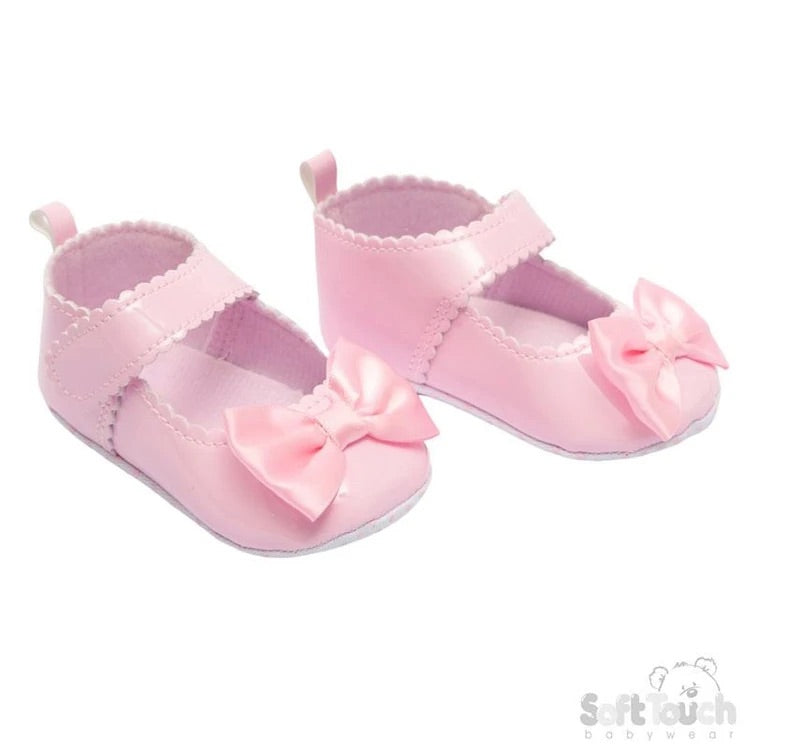 Pink Bow Pram Shoes